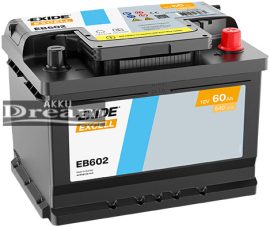Exide Excell 60Ah 540A EB602 J+