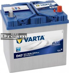 VARTA D47 Blue Dynamic 60Ah 540A J+ Ázsia (560 410 054) (Mazda)