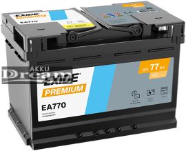 Exide Premium 77Ah 760A EA770 J+