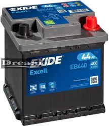 Exide Excell 12V 44Ah 400A J+ EB440